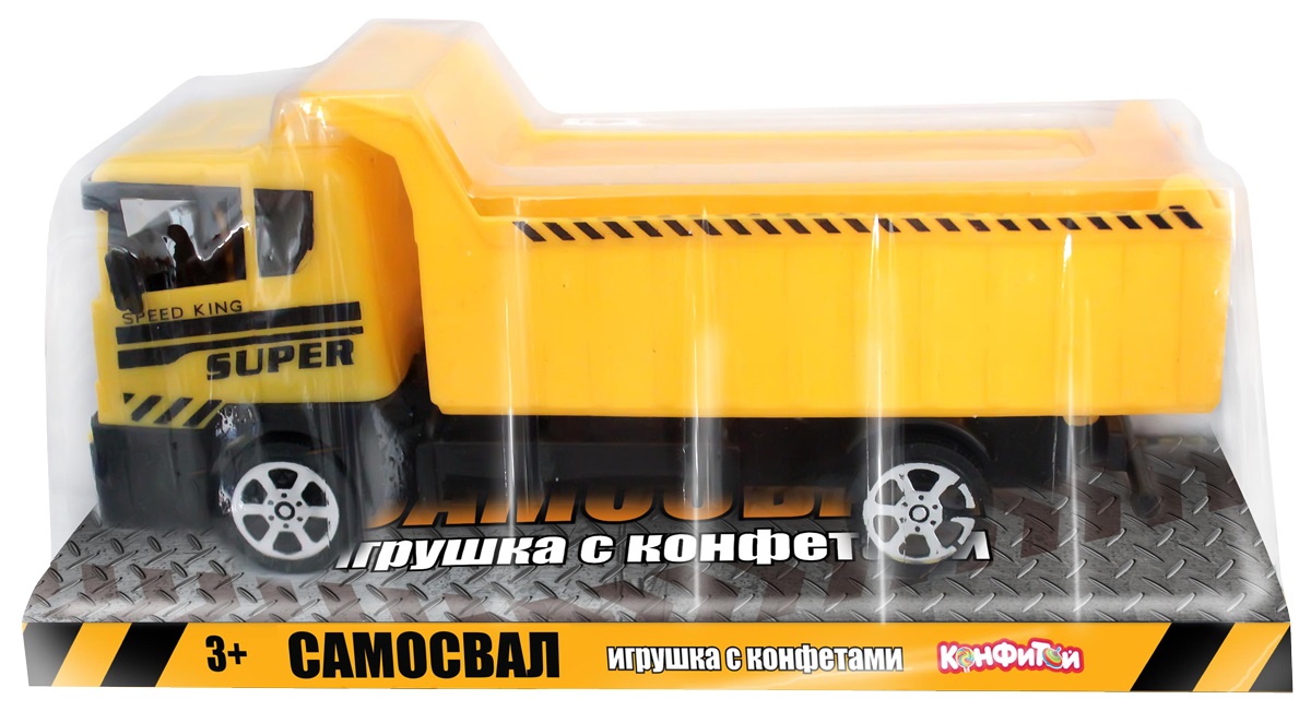 КТ93333 Самосвал игрушка с конфетами 20см/Конфитой
