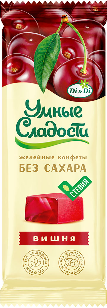 Конфеты "Умные сладости" желейные со вкусом Вишни 90г/Ди энд Ди
