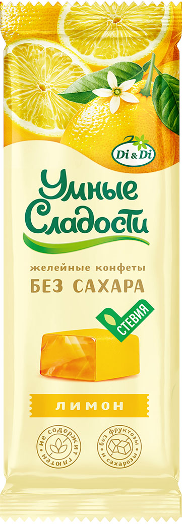 Конфеты "Умные сладости" желейные со вкусом Лимона 90г/Ди энд Ди