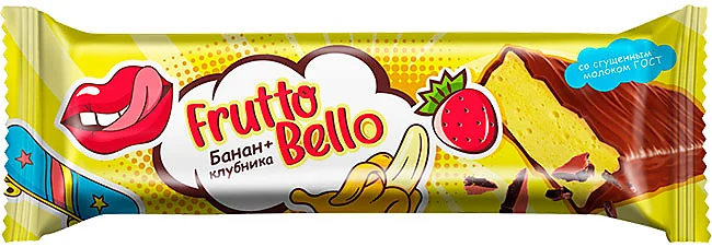 FruttoBello Батончик-суфле со вкусом Клубника-Банан 35г/18шт/KDV