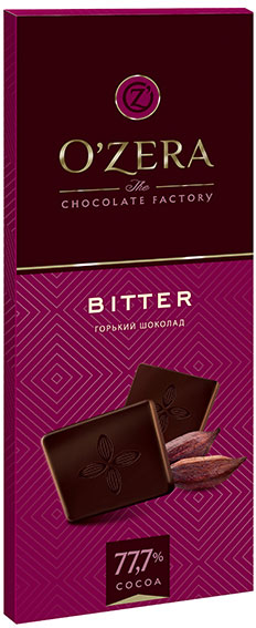 Шоколад О`zera Bitter 77,7% 90г/18шт/Озерский Сувенир