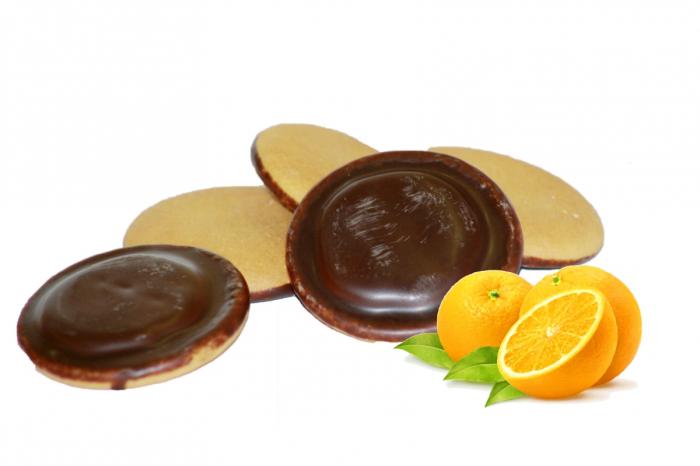 Печенье бисквитное "КиКо" в темной глазури с начинкой Апельсин 1,2кг/Кинельский Кондитер
