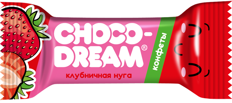 Конфеты Chocodream нуга со вкусом клубники 1кг/Славянка