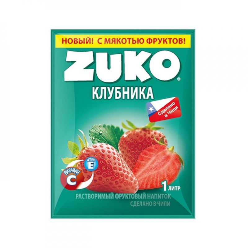 Растворимый напиток "ZUKO" Клубника 20г/12шт/Candy Club