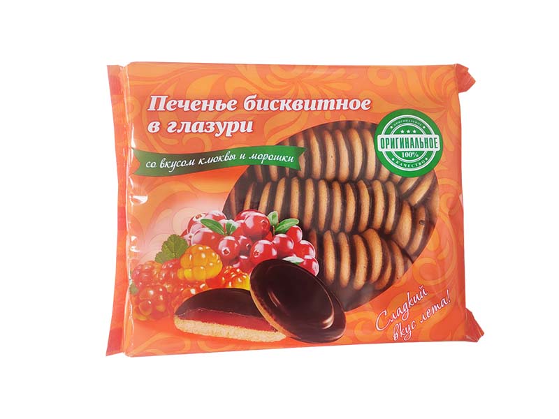 Печенье "КиКо" со вкусом Клюквы и Морошки бисквитное в глазури 1,2 кг/Кинельский Кондитер
