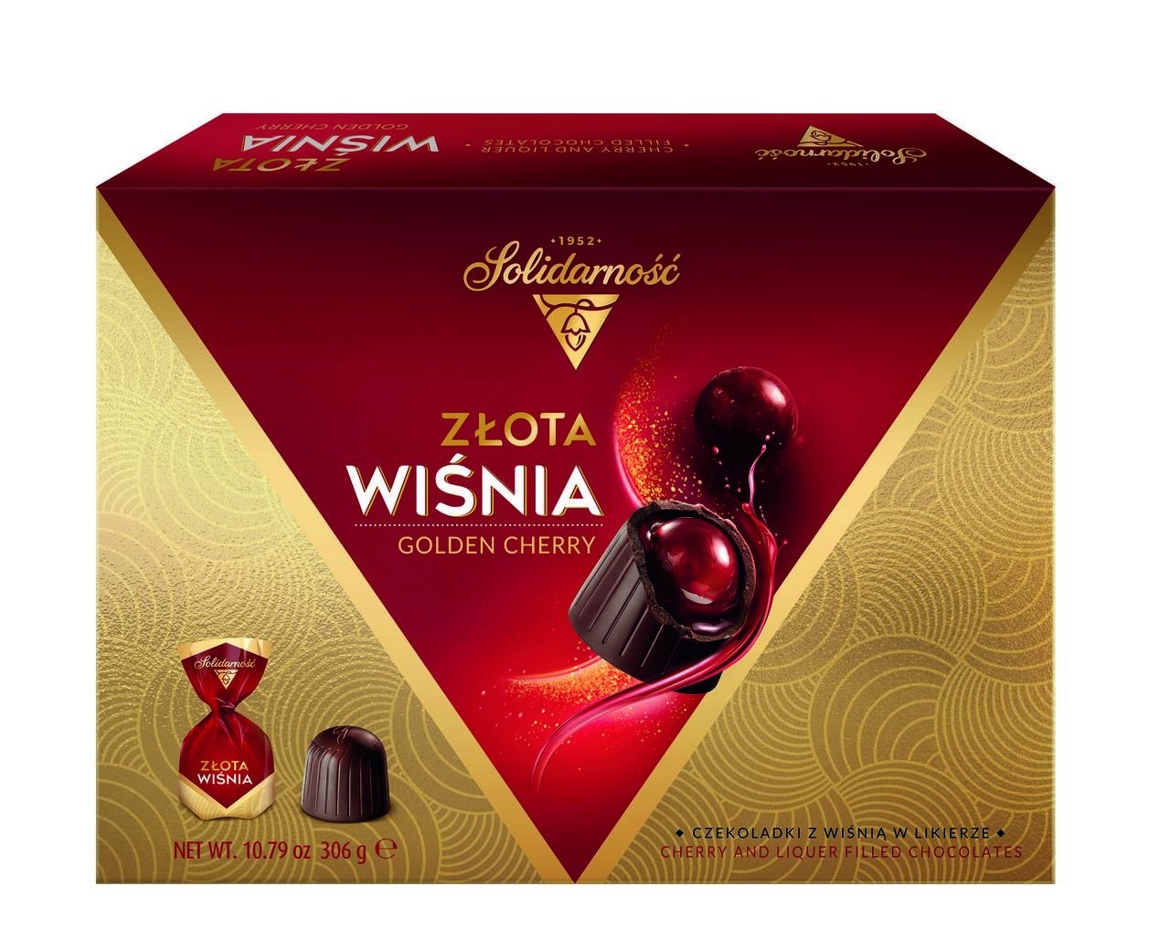 Набор шоколадных конфет "Вишни в ликере" 306г/Solidarnosc