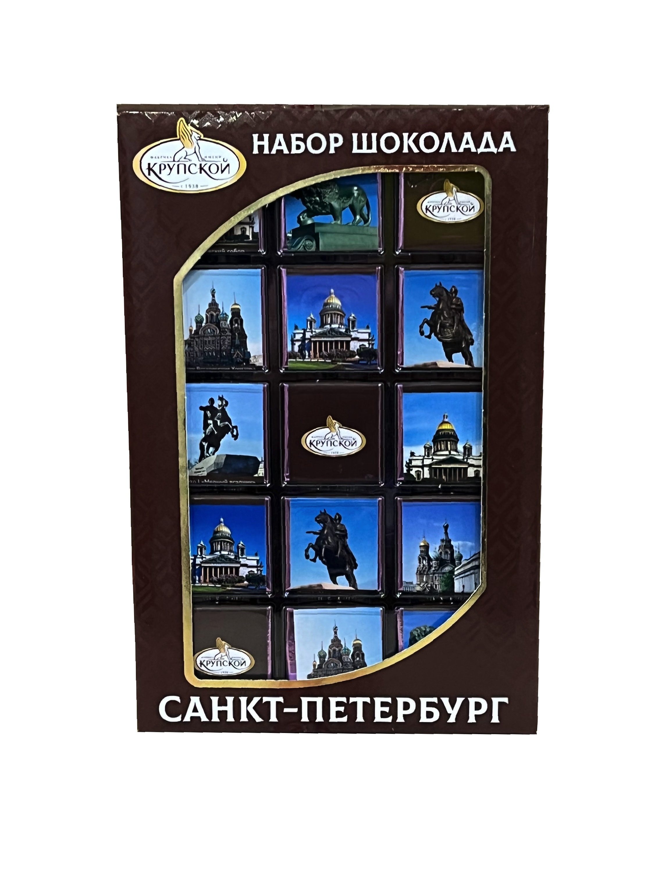 Шоколадный набор "Санкт-Петербург" молочный и темный 75г/КФ Крупская