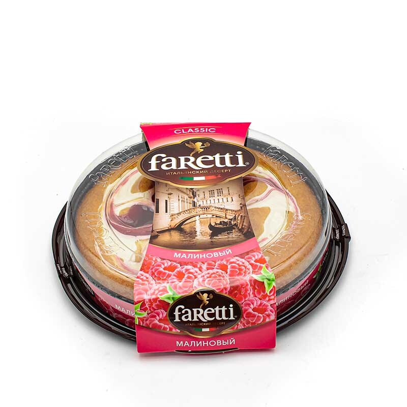 Торт бисквитный "Малиновый" 400 гр/Faretti