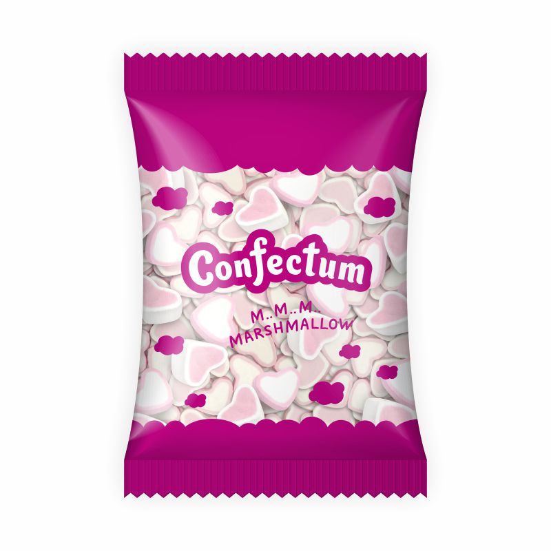 Зефир жевательный "Confectum Hearts" Клубника 600г/Конфектум