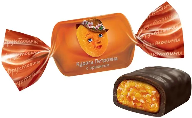 Конфеты "Курага Петровна" с Арахисом в темной глазури 500г/Озерский Сувенир