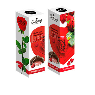 Набор конфет "LOVE Кармелита" Роза на Белом 105г/Шоколадный Кутюрье