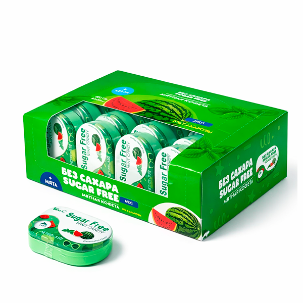 Конфеты ментоловые "Sugar Free Mint Candy" ж/б 8,5г/20шт