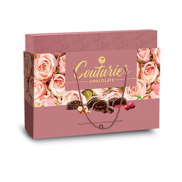 Набор конфет "Нежные розы" 320г/Шоколадный Кутюрье