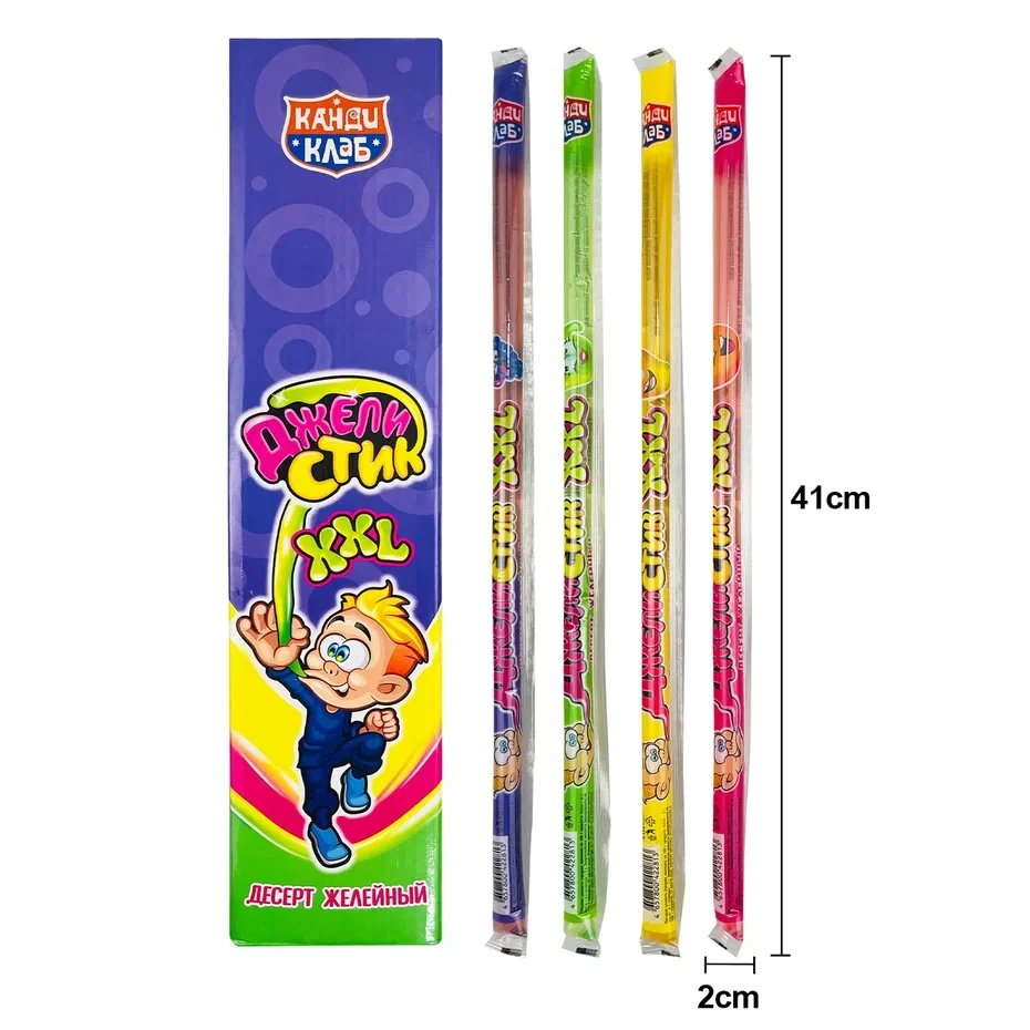 Десерт "Джелистик XXL" желейный Ассорти 60г/24шт/Candy Club