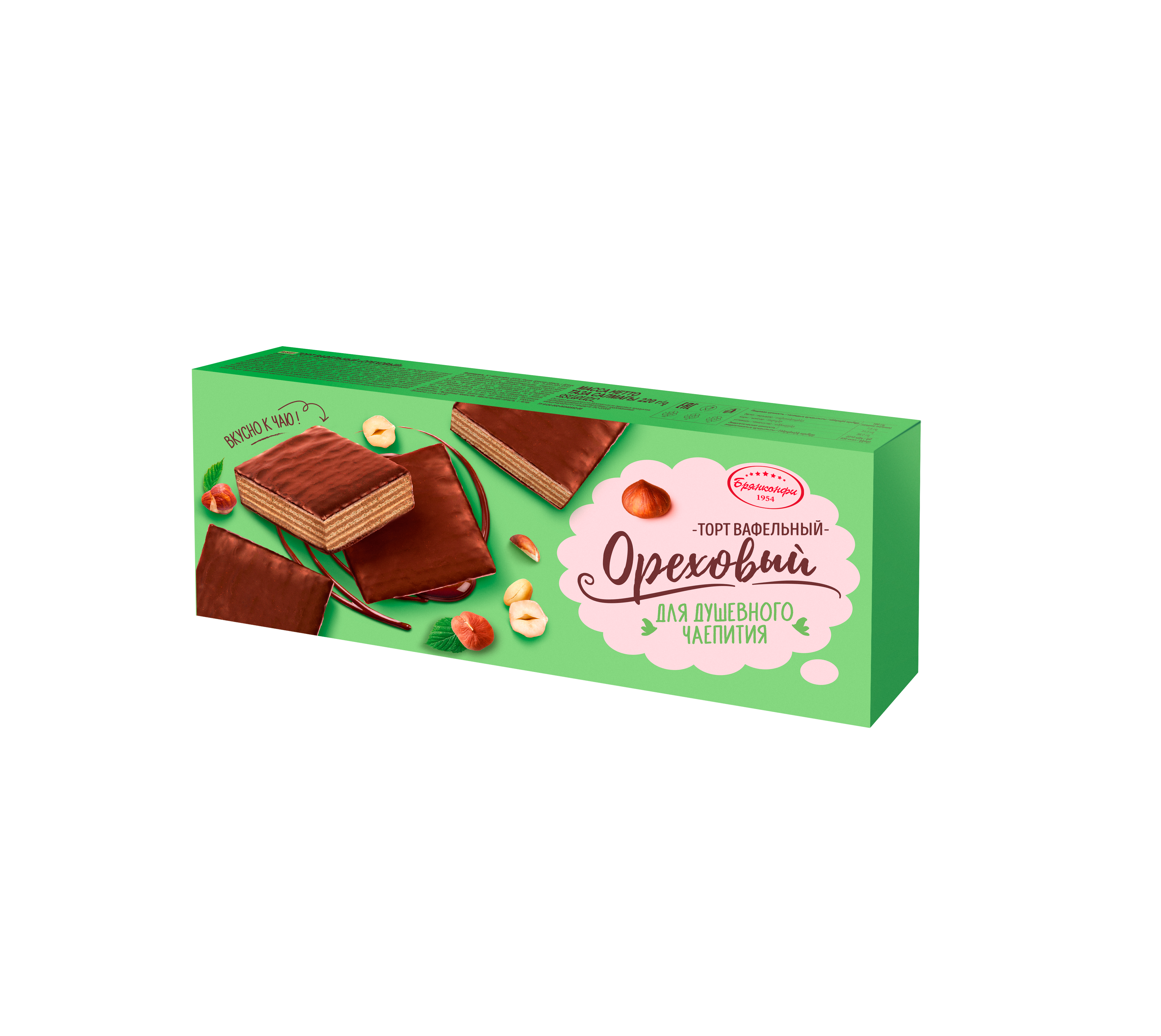 Торт вафельный "Ореховый" 220гр/Брянконфи