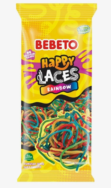 Жевательный мармелад "HAPPY LACES RAINBOW" 160г/Bebeto