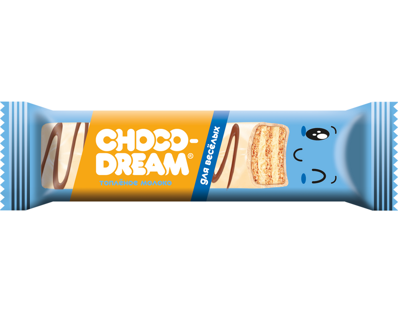 Конфеты вафельные глазированные Chocodream топленое молоко 26г/49шт/Славянка