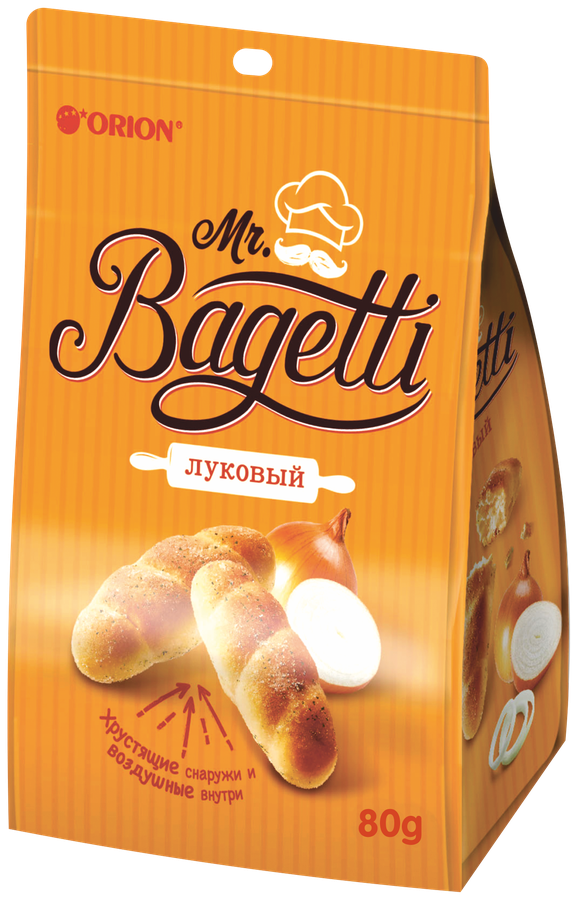 Печенье "Mr. Bagetti" луковый 80 гр/Orion