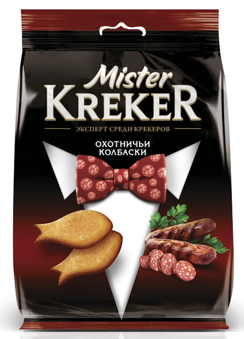 Крекер "Mister Kreker" со вкусом Охотничьих колбасок 90г/Славянка