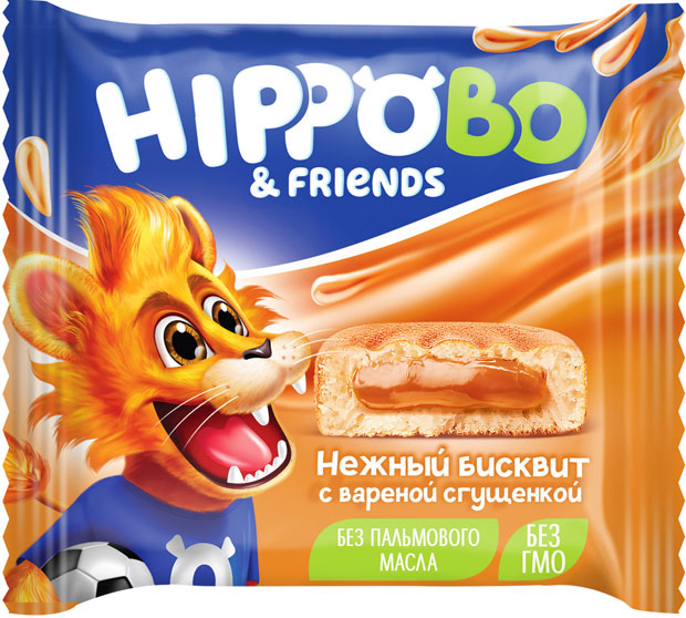 Пирожные Hippo Bo с вареной сгущенкой. 32г/KDV