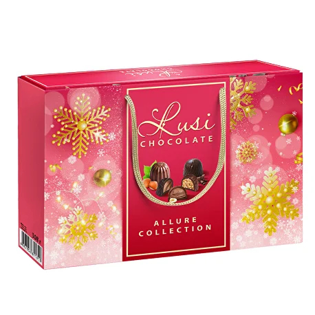 Набор конфет "LUSI CHOCOLATE ALLURE COLLECTION" Новогодняя розовая 308г/КФ Люси