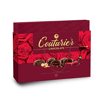 Набор конфет "Алые розы" 320г/Шоколадный Кутюрье
