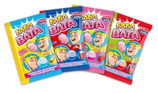 Сладкая вата "БАБЛ ВАТА" Ассорти 5г/24шт/Канди Клаб