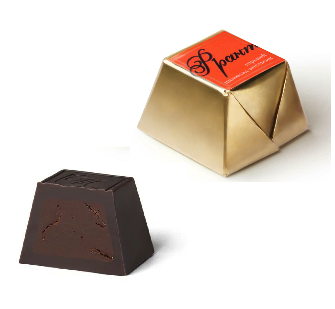 Конфеты "Франт" в темном шоколаде с начинкой горький шоколад-апельсин 1 кг/Томер
