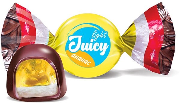 Конфеты Juicy light ананас 500г/10пак/KDV