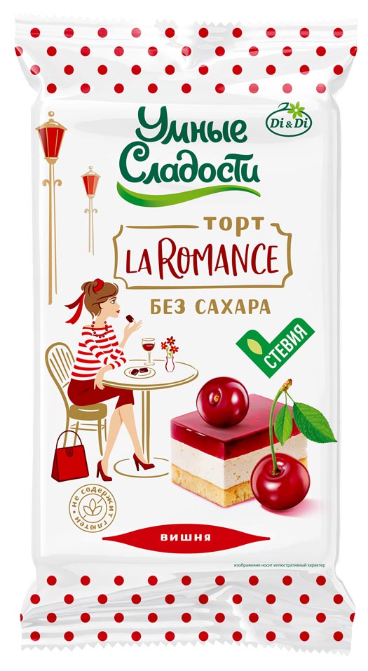 Торт "La Romance" со вкусом Вишни со стевией 220г/Ди энд Ди