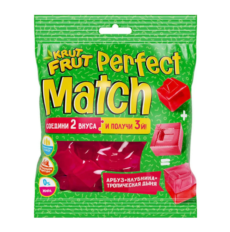 Мармелад жевательный KRUT FRUT "PERFECT MATCH" кубики 70г/KDV