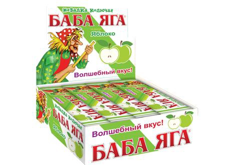 Баба Яга яблоко жевательная конфета 11г/48шт/Сладкая сказка