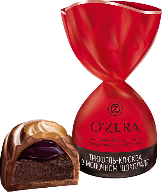 Конфеты O'Zera Трюфель-клюква в молочном шоколаде 500г/Озерский Сувенир