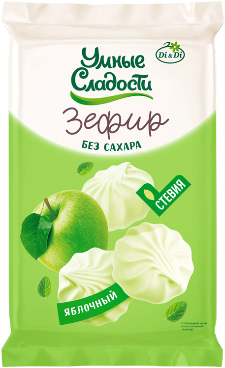 Зефир "Умные сладости" со вкусом Зеленое яблоко 150г/Ди энд Ди