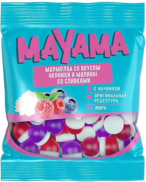 Жевательный мармелад "Mayama" со вкусом малины и черники 70гр/KDV