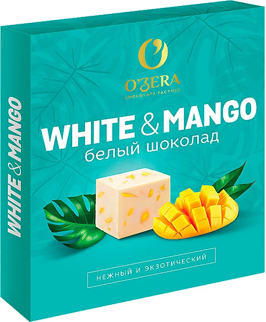 Шоколад "O'zera" White&Mango белый шоколад 90г/Озерский Сувенир
