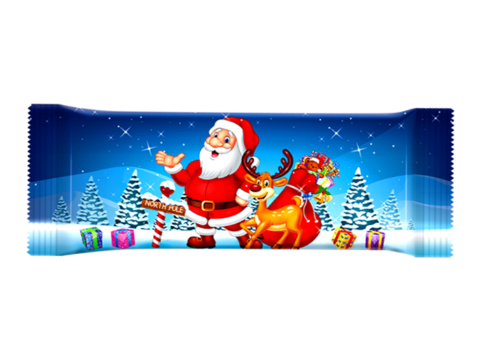 Шоколад "Новогодний мир Дед Мороз" молочный вкус сливочной ириски 50г/КФ Люси