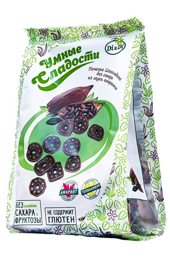 Печенье "Умные сладости" Шоколадное без сахара 160г/Ди энд Ди