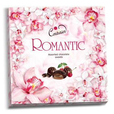 Набор конфет Romantic (Орхидеи) 360г/5шт/Шоколадный Кутюрье