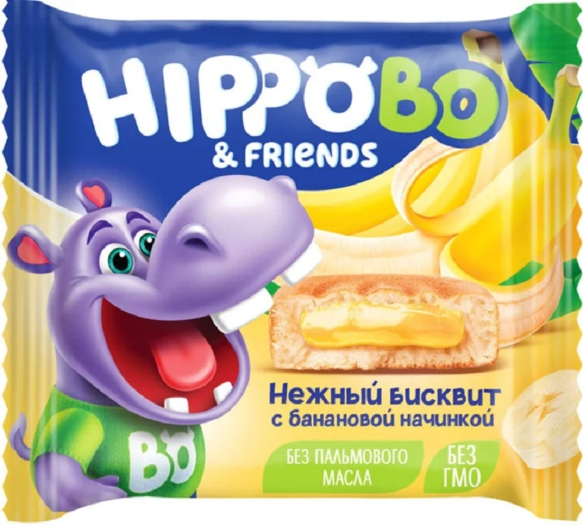 Пирожные Hippo Bo с банановой начинкой 32г/KDV