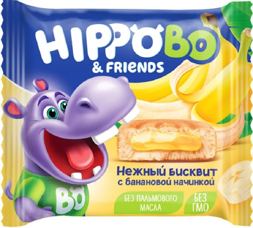 Пирожные Hippo Bo с банановой начинкой 32г/KDV
