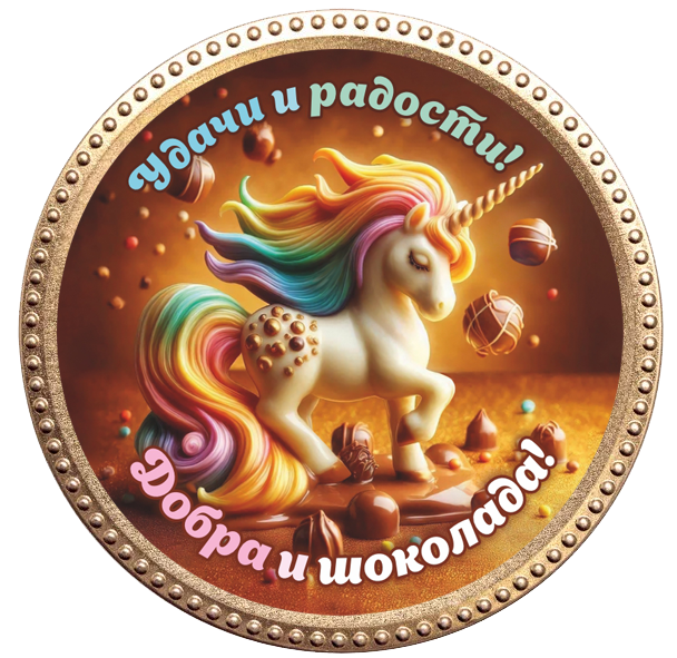 Медаль "Единорожка" 50г/Шоколадный Дом