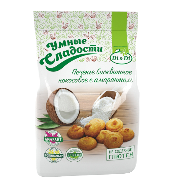Печенье "Умные сладости" кокосовое с амарантом 200г/Ди энд Ди