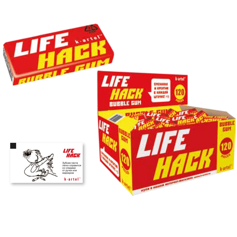 Жевательная резинка Lifehack 3,5г/120шт/К-Артель