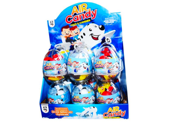 Пластиковое яйцо AIR CANDY с драже 10г/12шт/6бл/Скиф