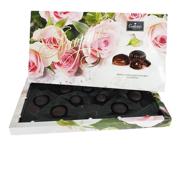 Набор конфет Ассорти "Розы на белом" 130г/Шоколадный Кутюрье