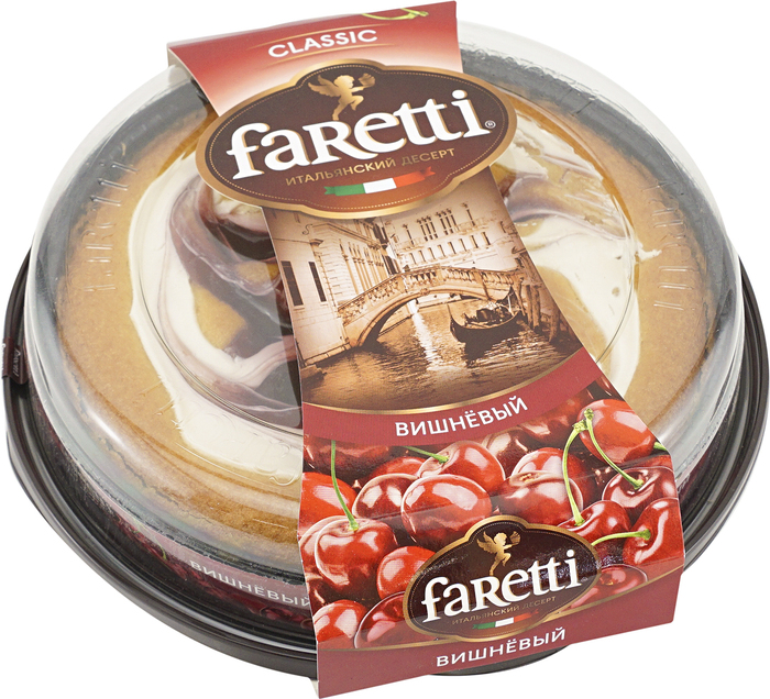 Торт бисквитный "Вишневый" 400 гр/Faretti