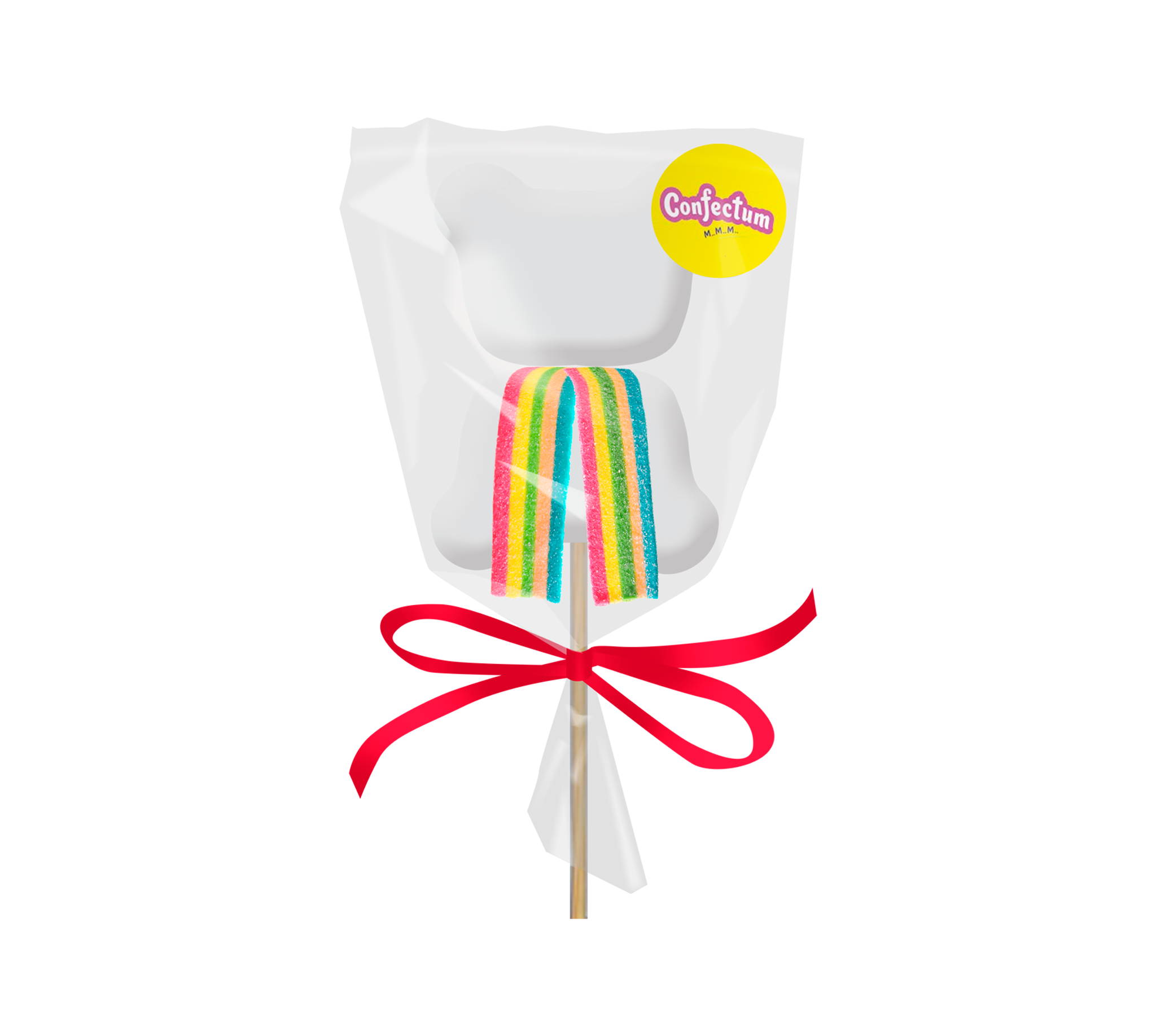 Маршмеллоу "Confectum Marshmallow pops" в форме мишки с мармеладом 26г/12шт/Конфектум