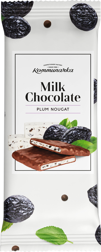 Шоколад молочный Нуга с черносливом 80г/Коммунарка
