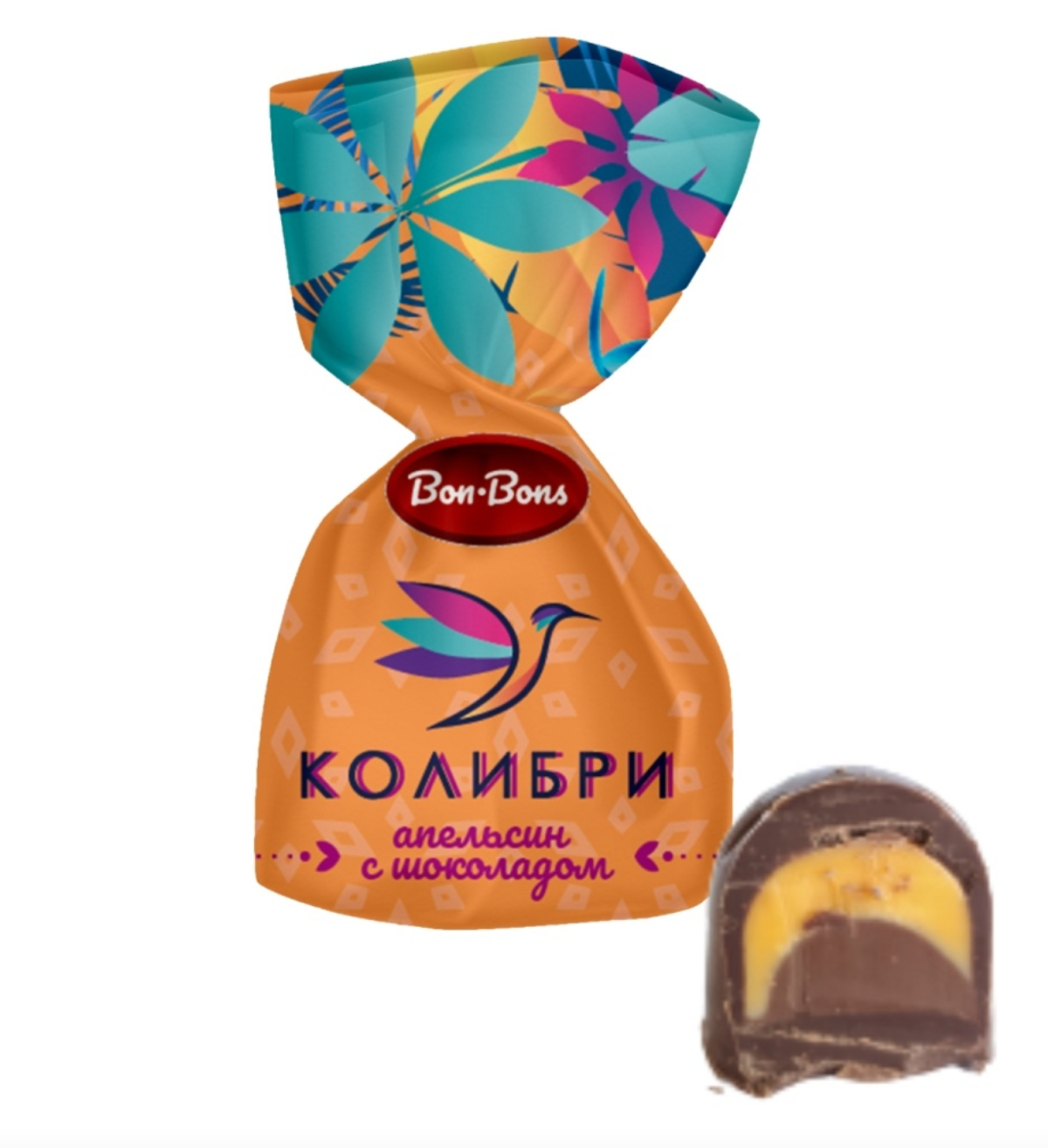 Конфеты "Колибри" Апельсин с шоколадом 1000г/BonBons